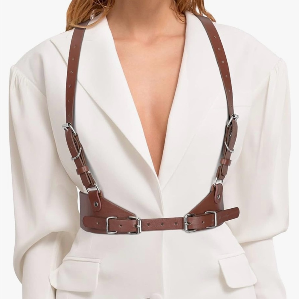 LEACOOLKEY Women Punk Waist Belt